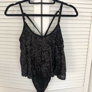 Free People Sequined Body Suit